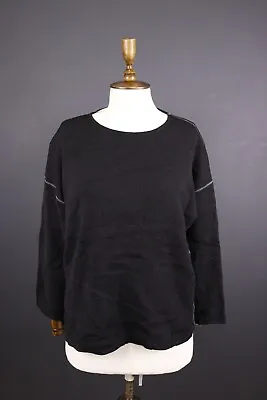 $69.99 • Buy ANNETTE GORTZ Black Wool Loose Knit Long Sleeve Sweater Size M