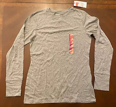 Mossimo Womens Crew Neck Casual Tee Heather Grey Long Sleeve T Shirt Size XL New • $7.99