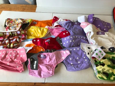 $19.99 • Buy Reusable Cloth Nappies X 20 With Inserts Hippybotomus Little Angles