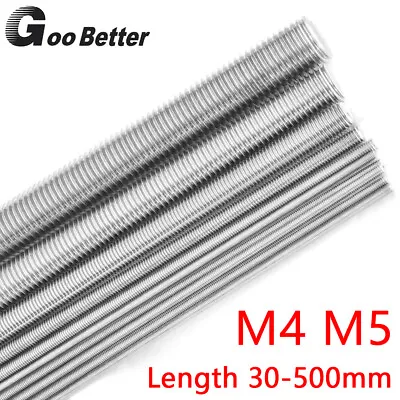 £1.67 • Buy M4 M5 Threaded Bar Rod Studding Stud A2 Stainless Steel Screws Various Lengths