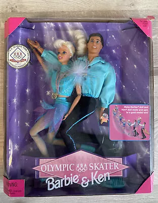 1998 Barbie & Ken Olympic Skater USA Team Doll Set Vintage Mattel #18726 • $24.70