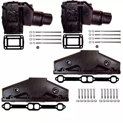 5.0 5.7 L GI GXI V8 Volvo Penta Exhaust Manifold Package W/ Risers Gaskets Bolts • $899.97