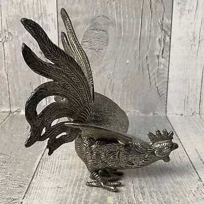 Silver Metal Rooster Italian Made Vintage • £12