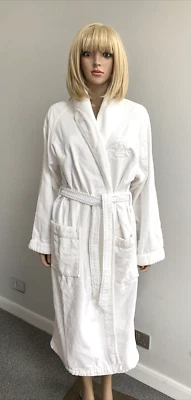 £39.55 • Buy FRETTE White Velour Towelling Bathrobe Exclusively Made For Connaught Hotel Sz L