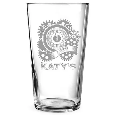 Personalised Engraved Pint Glass Steampunk Birthday 18th 21st 40th Gift Present • £10.95