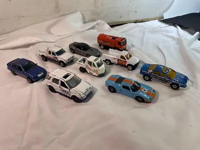 Lot Of 9 Matchbox Die Cast Cars Trucks Street Sweeper Police Car Mercedes • $14.99