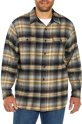 Orvis Heavy Weight Flannel Shirt. Men's Size XL Black/Brown 4 Pockets. • $23.97