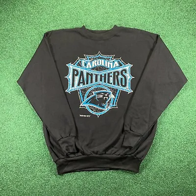 Vintage 1994 Carolina Panthers Black Crew Neck Sweat Shirt Size XL Deadstock • $44.99