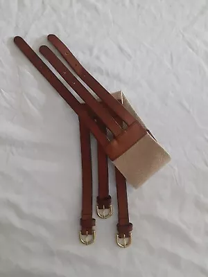 J Crew Three Strap Leather/elastic Belt Small • $24
