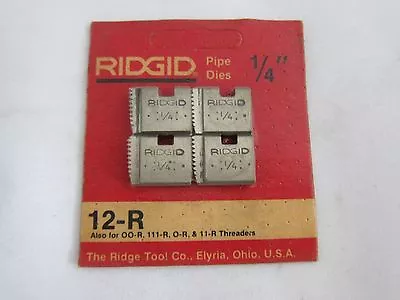$19.99 • Buy Genuine Ridgid 1/4  Pipe Threading Dies For 12-R 11-R 111-R 12R