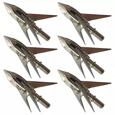 6pcs CAT Broadheads Deepest Penetrating Fixed 3-Blade Airfoil Rear Sharpened Tip • $21.99