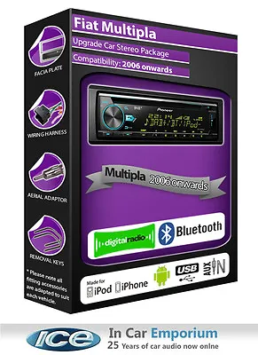 Fiat Multipa DAB Radio Pioneer Car Stereo CD USB AUX Player Bluetooth Kit • $252.58