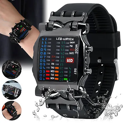 Waterproof Men Digital Watch LED Sports Date Bracelet Quartz Wristwatch Classic • $11.48