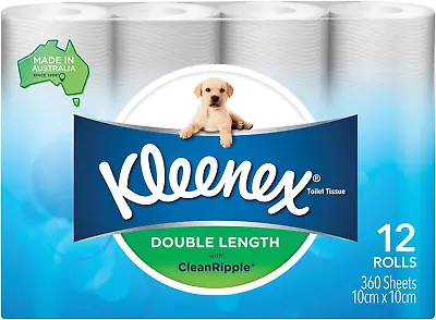 $18.80 • Buy Kleenex Double Length Toilet Paper 12 Rolls - FREE SHIPPING AUSTRILIA