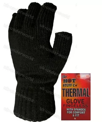 £3.45 • Buy Womens Ladies Plain Hot Thermal Fingerless Knitted Winter Warm Half Gloves