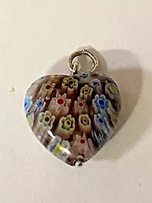 Millefiori Glass Heart Pendant • $5.83