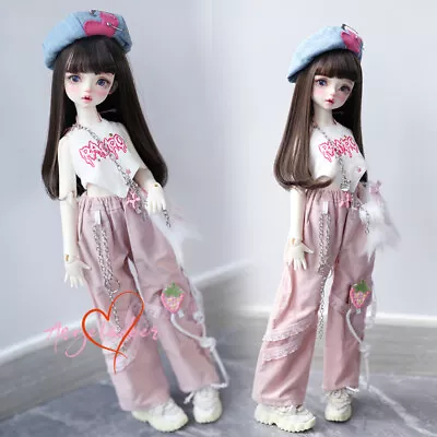 1/6 1/5 1/4 BJD Clothes Subculture Outfit Top Shoulder Bag Beret Cargo Pants • $48.99