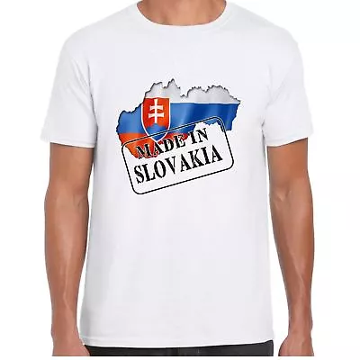 Made In Slovakia - Flag And Map - Mens T Shirt - Country Gift Tee • £10.99