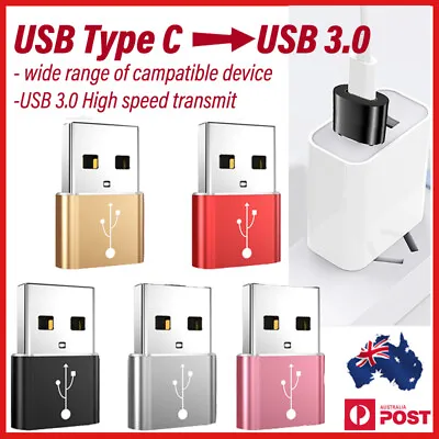 $4.90 • Buy USB Type A Male To USB C Type C Female Charging Port Adapter Fast Converter