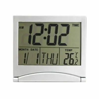 $8.49 • Buy Alarm Digital LCD Screen Travel Alarm Clock Desk Thermometer Timer Calendar 