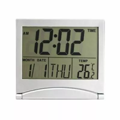 $8.49 • Buy Alarm Digital LCD Screen Travel Alarm Clock Desk Thermometer Timer Calendar 