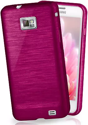 Samsung Galaxy S2 Case Cover Silicone Protective TPU Brushed • £9.84