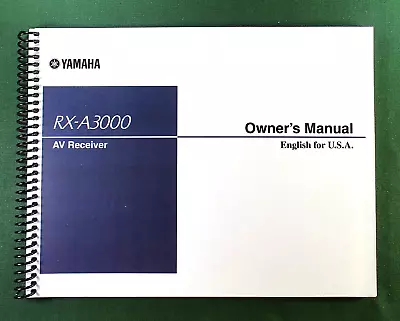 Yamaha RX-A3000 Instruction Manual: Full Color 185 Pages & Protective Covers • $50.59