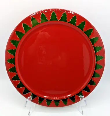 Waechtersbach Christmas Plate Serving Platter Red Green Trees W Germany 12.25 In • $24.95
