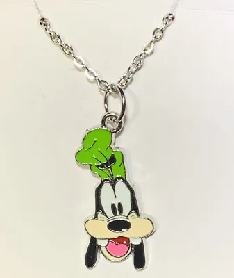 Silver Disney Goofy Mickey Mouse’s Friend Pendant On A Silver Necklace Chain!! • $9