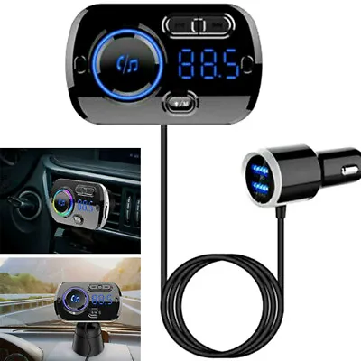 Wireless Bluetooth 5.0 Handsfree Car FM Transmitter Radio MP3 Player USB Charger • $21.77