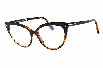 TOM FORD FT5674-B 005 Eyeglasses Shiny Black Vintage Leopard Frame 54mm • $109.99