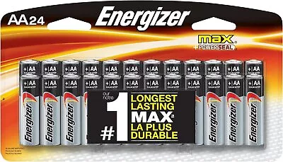 Energizer AA Batteries Double A Battery Max Alkaline (24 Count) E91BP-24 • $17.99
