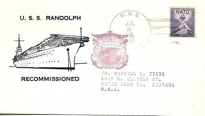 USS Randolph (CVA15) July 8 1953 Recommissioned Cacheted Cover • $3.50