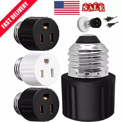 E26/E27 Light Socket To Plug Adapter 3 Packs 3 Prong Light Bulb Outlet Adapter • $5.99