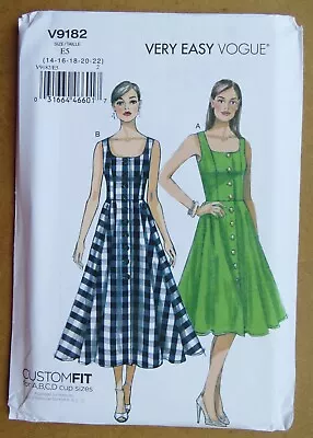 Vogue Very Easy Sewing Pattern V9182: Lady's Flared-Skirt Dresses: 14-22: Uncut • £15.75