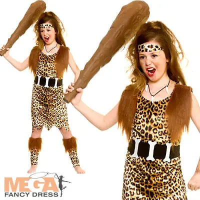 £9.99 • Buy Stone Age Cave Girls Fancy Dress Book Week Wild Caveman Kids Childrens Costume