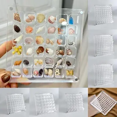 Acrylic Magnetic Seashell Display Box 36/64/100 Grids Seashell Display Box • $18.78