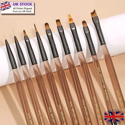 Nail Art Brush Design Set FOR Gel Liners Painting Drawing Flowers Ombre Tool UK • £3.25