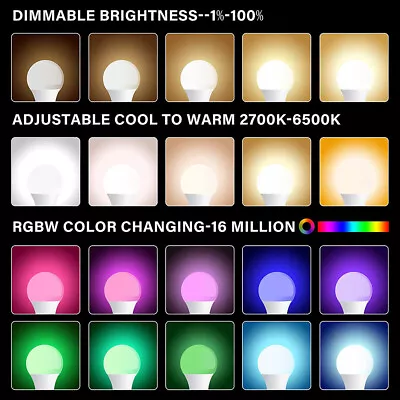 E26 E27 B22 LED Light Bulbs Music Sync Color Changing Smart Home Lighting Decor • $15.59