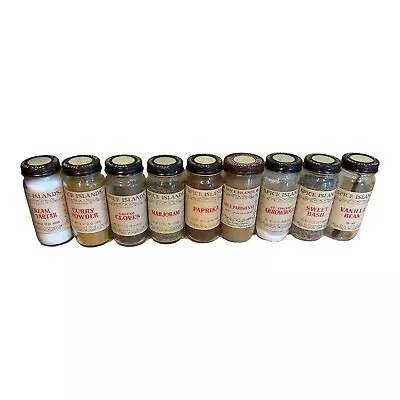 CHOOSE YOUR: Spice Islands Glass Spice Jar Brown Lids Vintage - With Contents • $9.99