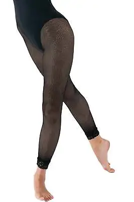 £5.99 • Buy Silky Fishnet Lace Footless Dance Tights