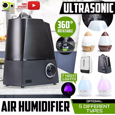 2.3 3.4 6L Air Humidifier Ultrasonic Cool Mist Steam Purifier Diffuser • $52.90