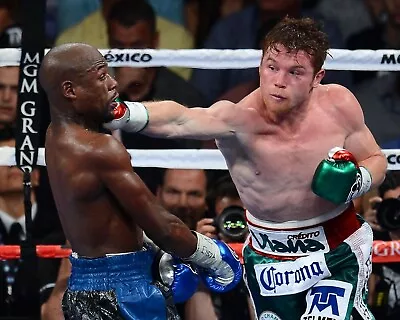 CANELO ALVAREZ Vs FLOYD MAYWEATHER JR 8X10 PHOTO BOXING PICTURE • $4.99