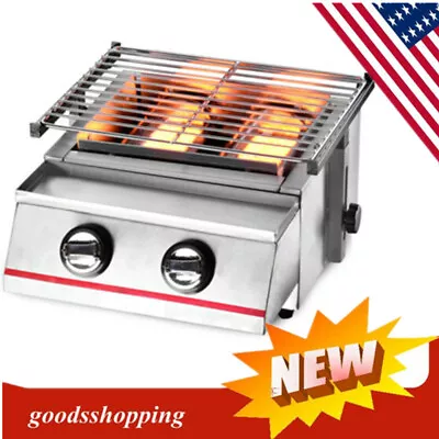 2 Burner Gas BBQ With  Stainless Steel Portable Grill Cooker Outdoor • $55.10