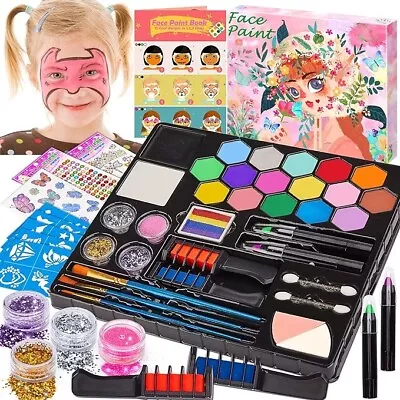 Chennyfun Face Paint Kit For Kids 18 Colors Professional Face Painting Kit Wat • £3.99
