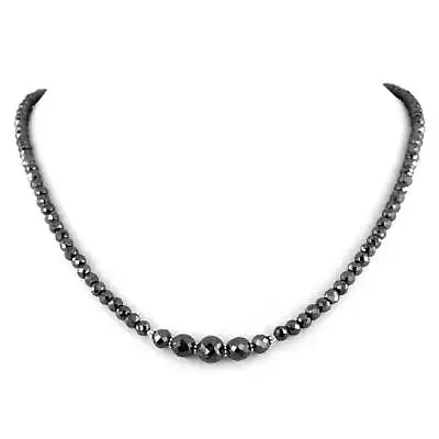 $239 • Buy 4 Mm-7 Mm Black Diamond Faceted Beads Necklace ,20   Certified Diamond Beads