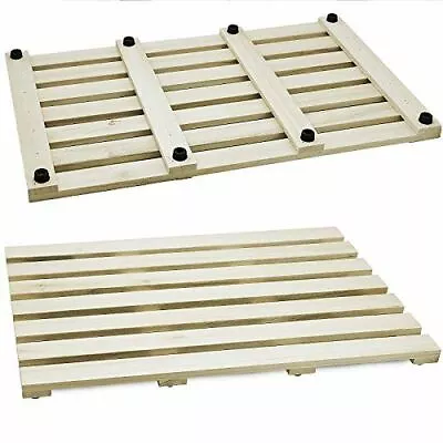 £13.90 • Buy Bamboo Duck Board Wooden Natural Wood Bathroom Rectangular Shower Bath Mat 