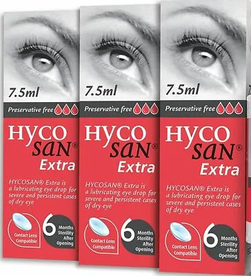 £22.99 • Buy 3x Dry Eye Drops Hycosan Extra Preservative Free RECOMMENDED BY OPTICIANS