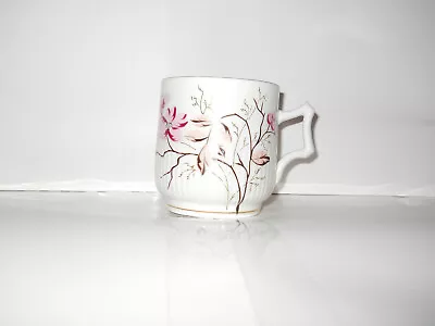 X.n...Vintage Mustache Cup Pink Blossoms & Square Handle Marked N 144/5  27  • $7.80