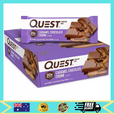 Quest Nutrition Caramel Chocolate Chunk Protein Bar High Protein Low Carb • $55.49